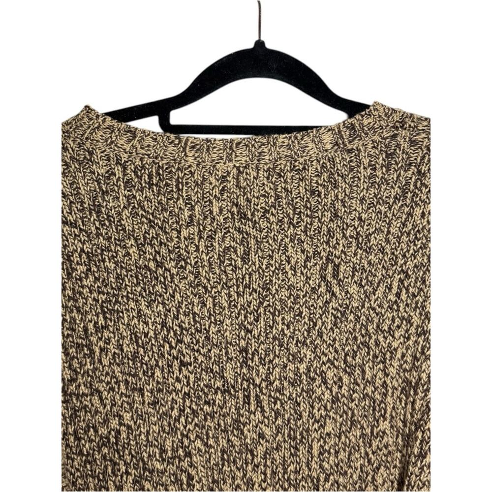 J. Crew Brown Tan Marled Neutral Cotton Knit Sweater - Large - Picture 5 of 8